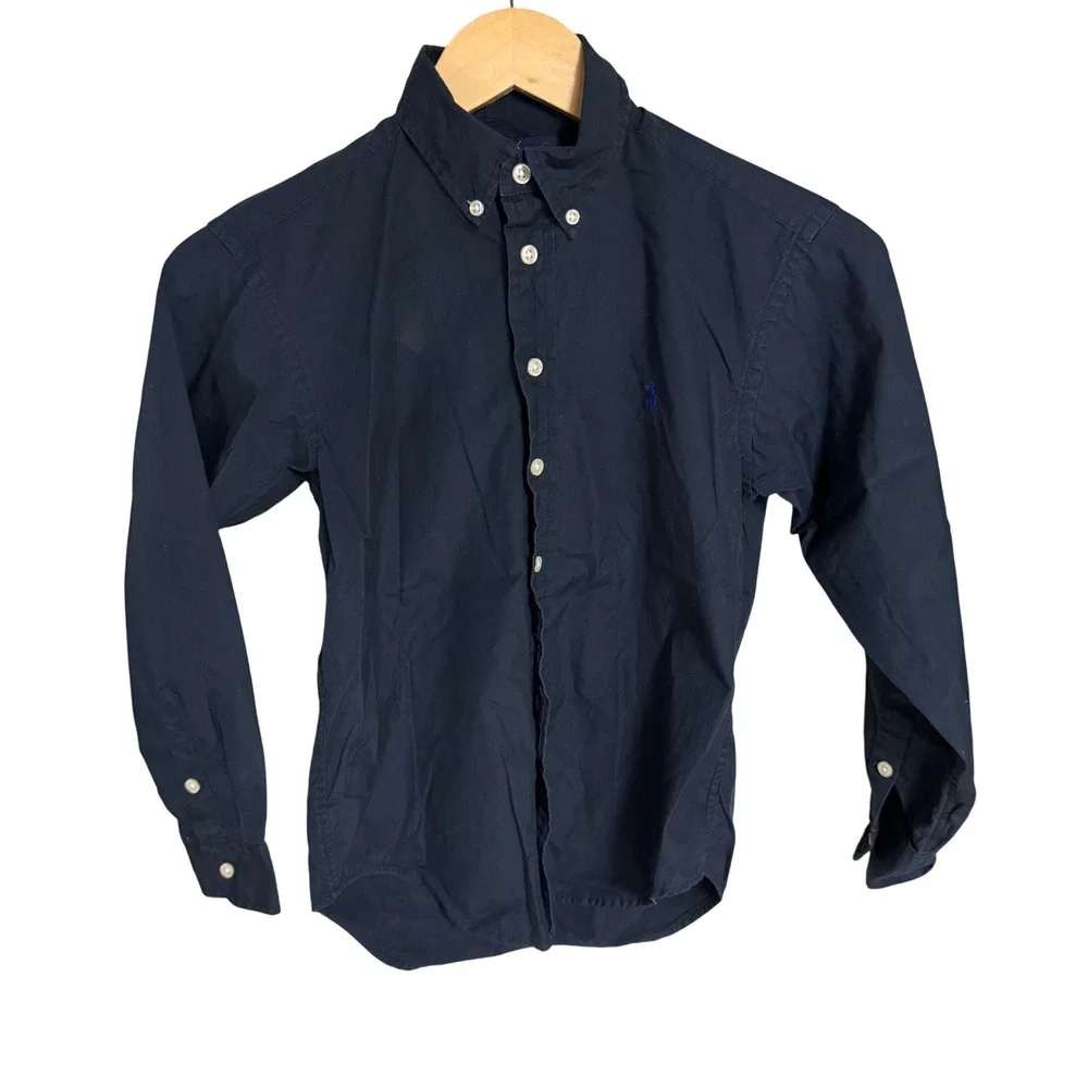 Ralph Lauren Kids Button Down Shirt Size S Blue Pony Logo‎ Cotton Top